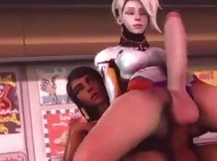 Futa Futanari Pharah x Mercy 3D Hentai