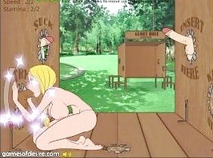 gloryhole, blond, anime, hentai