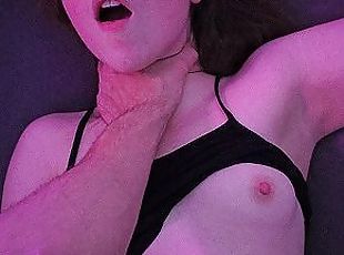 small slut moans too loud gets hardcore fucked, choked and fingered...