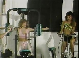 sport, lesbienne, rétro, fou, kinky, salle-de-gym, réalité, dure