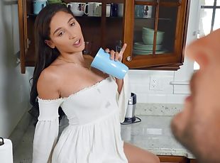 Fucking in the kitchen ends with a facial for slutty Abella Danger