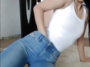 cur, imbaiere, masturbare-masturbation, jucarie, latina, lenjerie, camera-web, perfect, solo, jeans