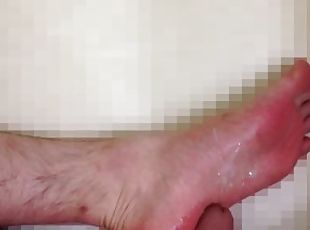 asiatique, masturbation, ejaculation-sur-le-corps, gay, pieds, ejaculation, fétiche, solo, coréen