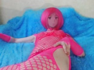 SHEMALE ANIME COSPLAY PINK MUSIC MASTURBATION