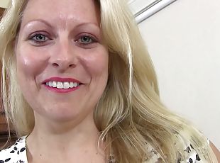 Horny mature blonde is a skilled and experienced ball & dick sucker