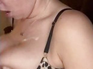 Sucking Married Neighbors Dick And Licking Cum Off My Tits????????H...