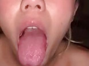 Asian babe giving an amazing blowjob