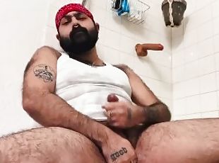 papa, poilue, ejaculation-sur-le-corps, gay, joufflue, ejaculation, fétiche, solo, pappounet, tatouage