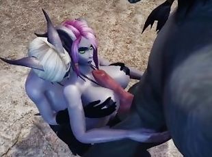 Werewolf threesome with two Draenei Girls in a Cave  Warcraft Porn ...