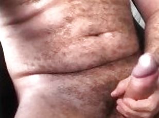 Hairy man showing hairy body and cock