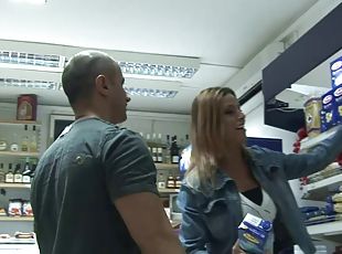 Sexy Priscilla getting shagged at the store for the very first time