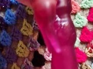 Close up fucking pussy with rabbit vibrator, tattooed little person...