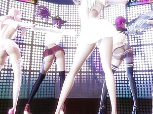 MMD Badkiz - Come Closer Sexy Kpop Dance Ahri Akali Seraphine Kaisa...