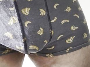 Pissing in banana boxers