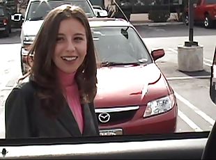 Kelly Kline gives head in a car and gets banged doggy style