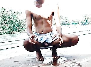 Sexy Indian cumshot big dick in holy ganga River