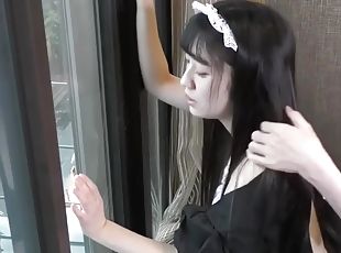 Akemi Cosplay Maid Uncensored Fucked In A Window With Trains Passin...
