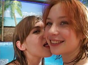 lesbiana, adolescente, follando-fucking, natural, desagradable