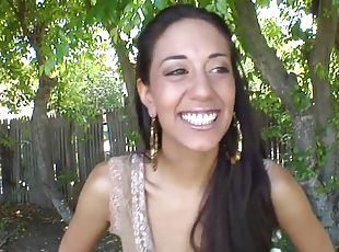 Outdoors POV Handjob by Sexy Latina Looking for Cum
