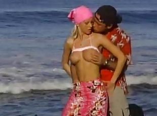 Blonde Taking This Fluky Fucker For A Ride On The Beach