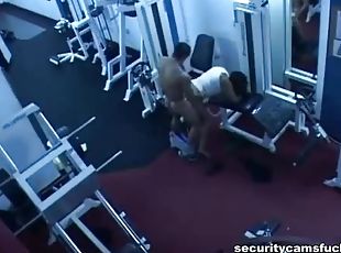 A horny couple tries new fitness equipment in the gym