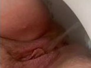 pissande, fitta-pussy, fru, amatör, creampie, bbw, sprut, toalett