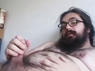 Fat bear cums during his gainer fantasy