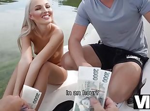 zunaj, najstnice, europejke, blond, euro, obrita, cuckold, čoln