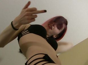 Emo girl Symone doing dirty dancing and showing her sexy body