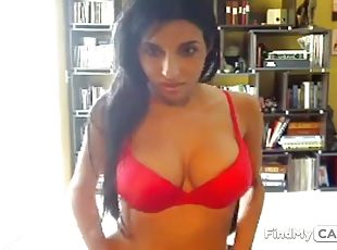 Firm tits latina masturbates on webcam