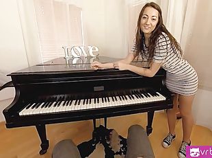 Horny student fucks her piano teacher