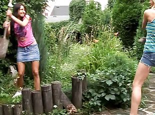 Fabulous outdoors encounter featuring two dirty-minded lesbians hav...