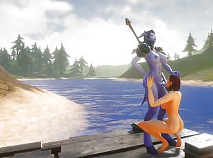  Futa Draenei Fucks a Girl's Ass next to a Lake : Warcraft Por...