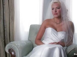 mariée, bdsm, blonde, mariage, bondage, humiliation