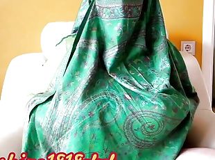 Green Hijab Burka Mia Khalifa cosplay big tits Muslim Arabic webcam...