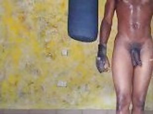 Sexy black body boxing, smoking and catching fun. Want to join come...