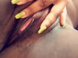 Rubbing my swollen clit and pussy lips, fingering and getting an intense orgasm