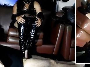 Bootjob in thigh high otk stiletto boots of patent leather by Fetis...