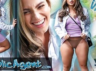 Public Agent - Short young thick sexy latina with amazing ass wraps...