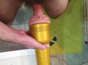 moments of fucking the fleshlight in the bathroom