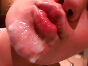 Sperm on teen face. Dirty talk sucker. Absolutely crazy cum lover g...