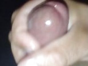 Watch pre cum leak out of my dick while jerking off in adult theate...