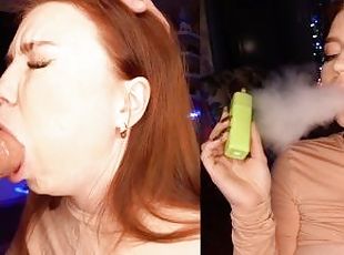 She smokes and SUCKS my dick! And then I COVER her FACE with SPERM!...