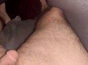 Secretly Playing With my hairy Cock and sweaty Feet Under Blanket -...