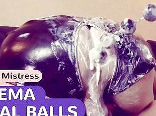 Extreme FEMDOM ENEMA, anal play with whipped CREAM and ANAL balls i...