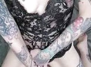 masturbation, orgasme, amateur, allemand, solo, tatouage