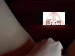 asiatisk, masturbation, orgasm, skolflicka, japansk, college, anime, hentai, uniform