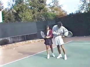 Hardcore Fucking on the Tennis Court for Retro Pornstar Alex Dane