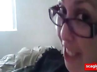 dirty talking wife with big natural tits masturbates then gets dicked