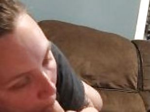 Blonde Sucks neighbor's Cock Until Cumshot